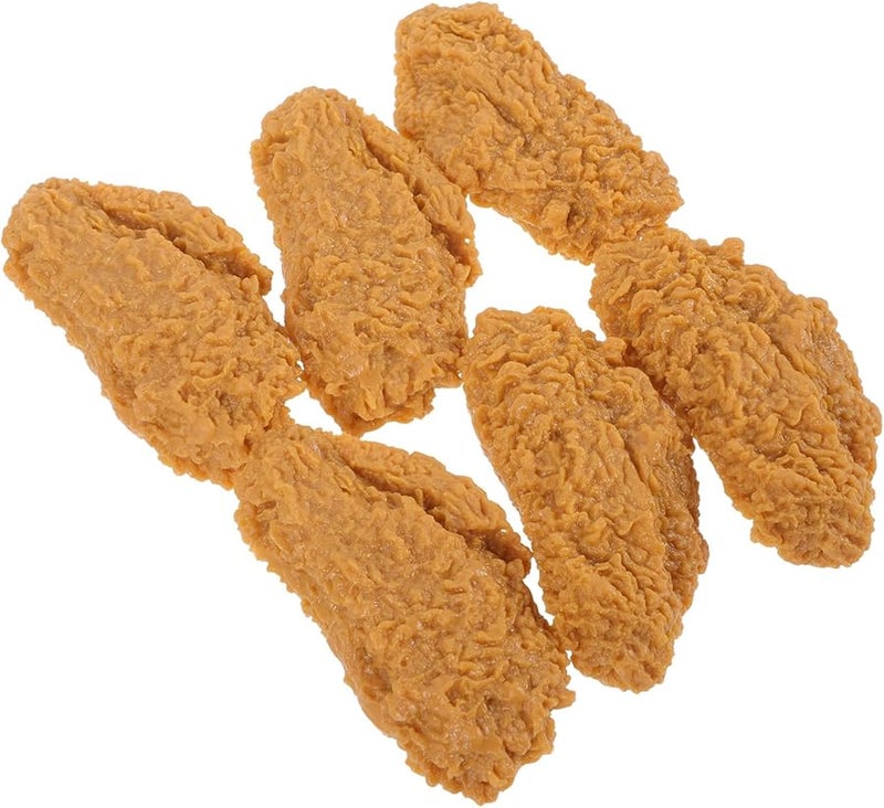 6Pcs Realistic Chicken Wing Food Models Display Props For Home Party Photography - Image 1